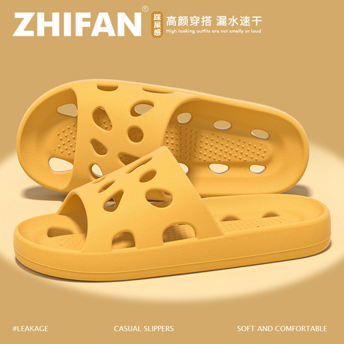 New Arrival Bathroom Leak-Proof Slippers for Women—Summer Home Style, Non-Slip, Hollow-Out, Breathable Sandals for Men’s Indoor Bathing