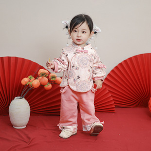 Children's suit Spring and Autumn Girls' Clothes Chinese Style Hanfu Girls' Autumn Two-piece Set Children's Autumn suit