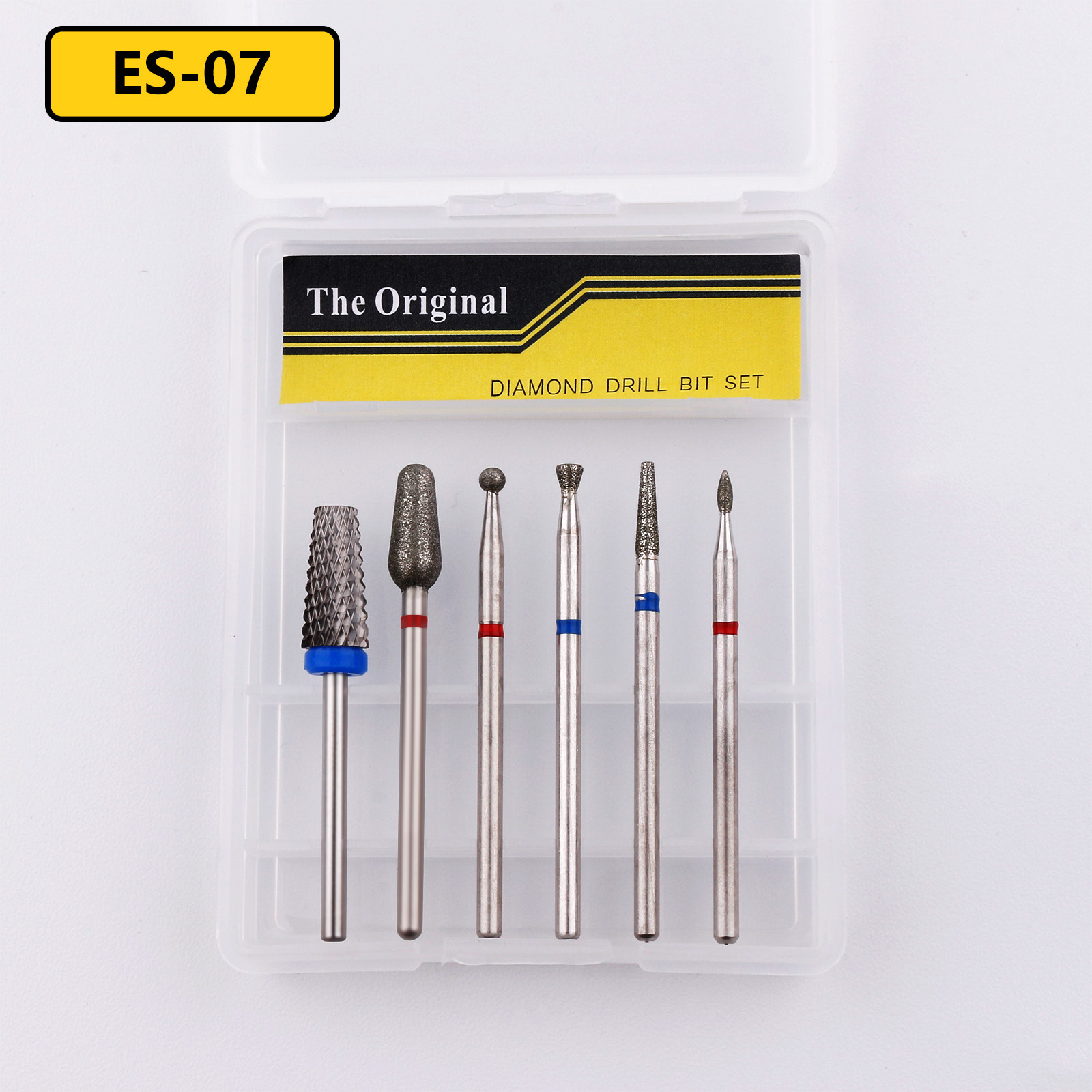 Juego de cabezales de pulido de diamante para uñas de estilo ruso 6 juegos de cabezales de pulido de piel exfoliante de pretratamiento de alta calidad en caja