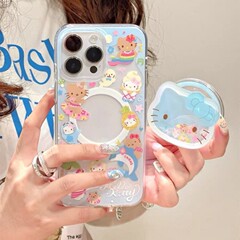 ブルーロックキティ猫マグネット付きアップル16promax携帯ケースiphone15/14ソフト12