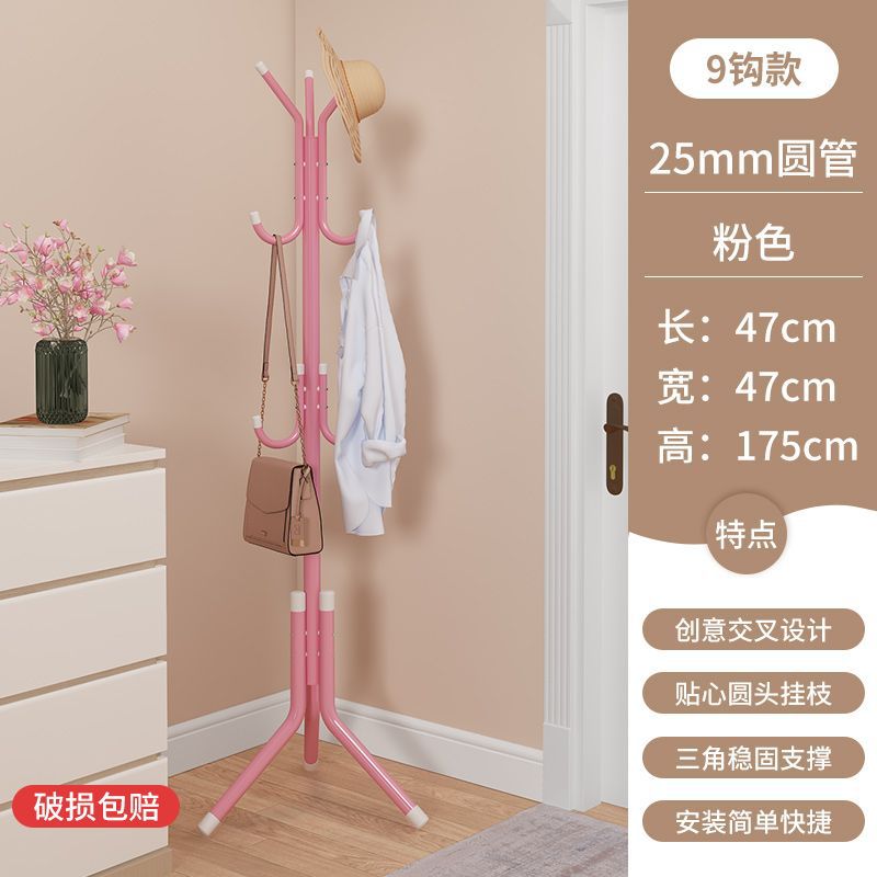 Perchero piso dormitorio percha vertical simple ropa rack casa puerta bolsa rack sala de estar rack de almacenamiento