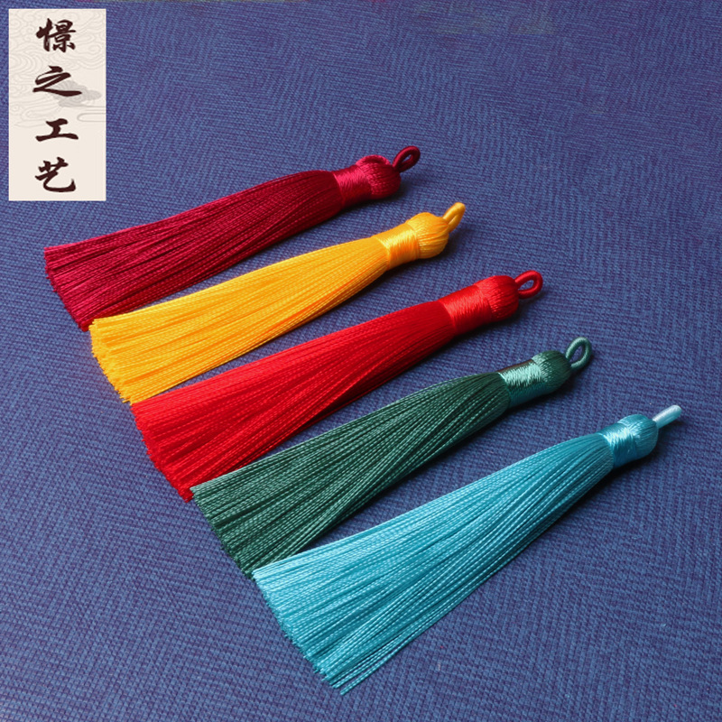 8cm pull ring small tassel jewelry bookmark headdress key chain accessories hair accessories U disk accessories spike factory direct sales