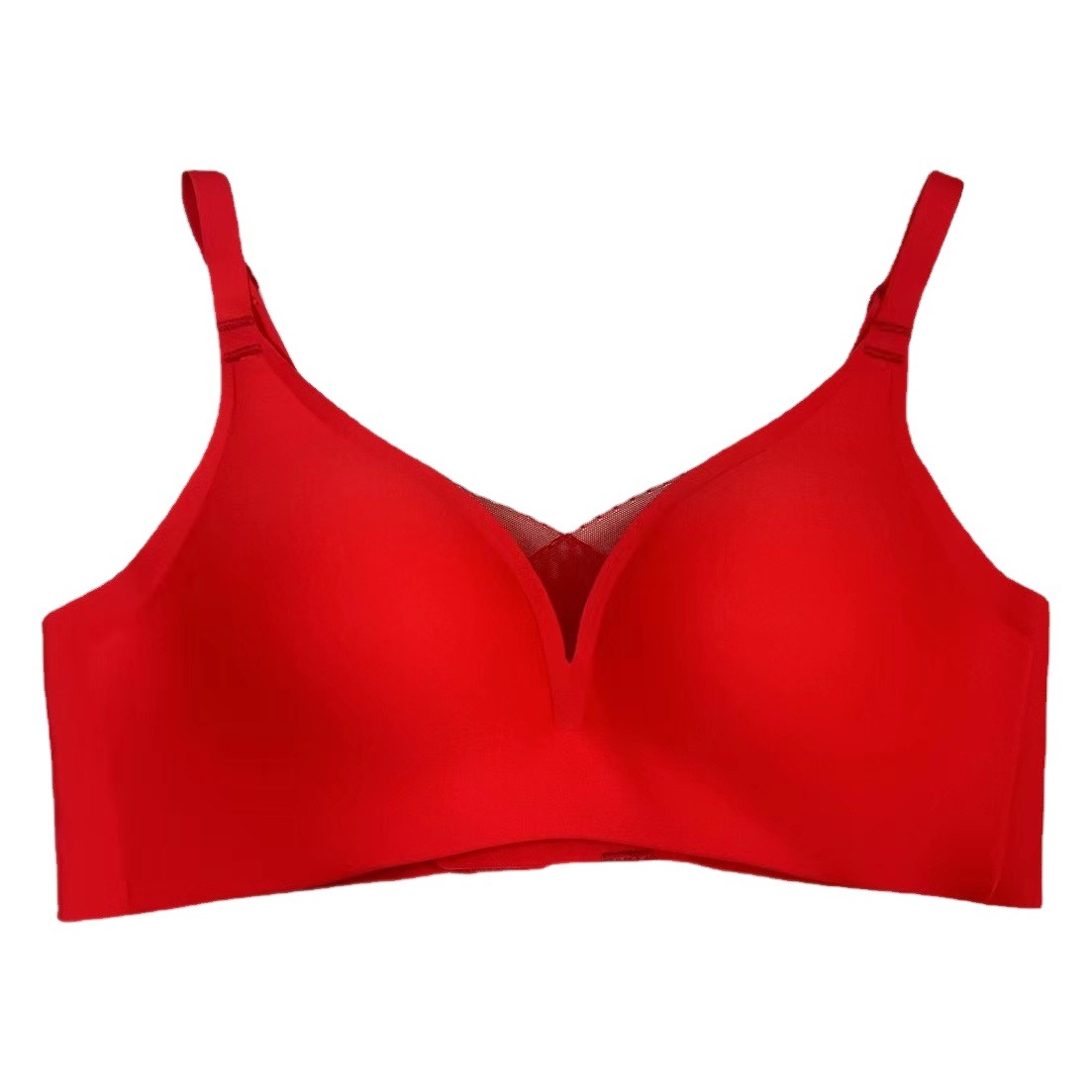 0021 simple brillante sin costura de una sola pieza taza de jalea delgada ropa interior de las mujeres soporte superior cómodo sujetador inalámbrico