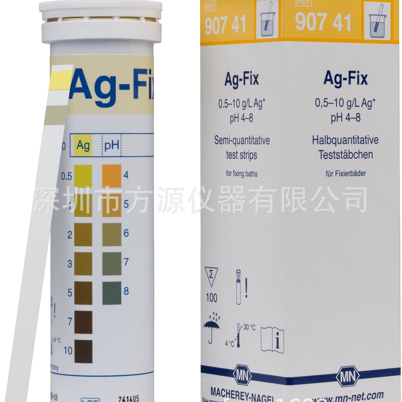 德国产银测试纸90741 银测试条检测范围0-10g/L银和ph一起测