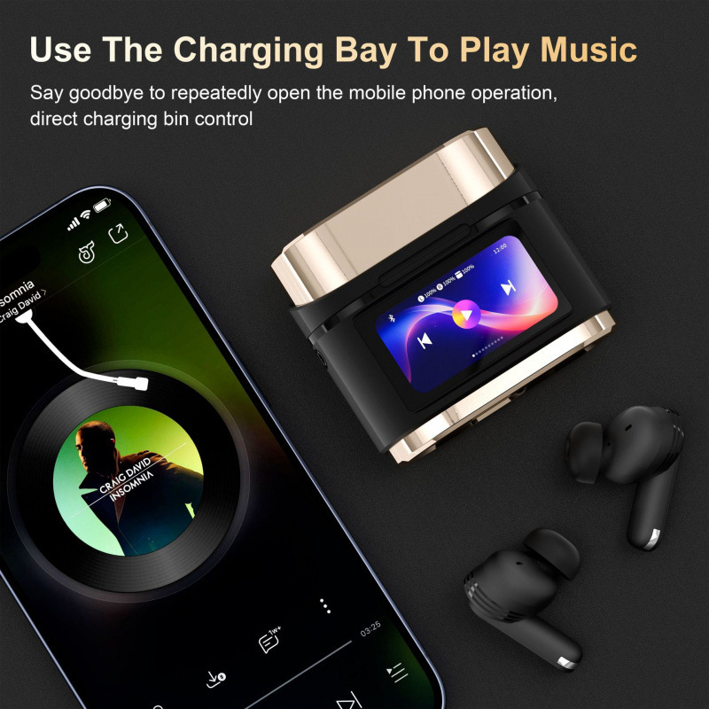 BD2 クロスボーダーカラー タッチスクリーン ANC+ENC ノイズリダクション Bluetooth ヘッドセット インイヤー多機能ヘッドセット サポート マーキング|undefined
