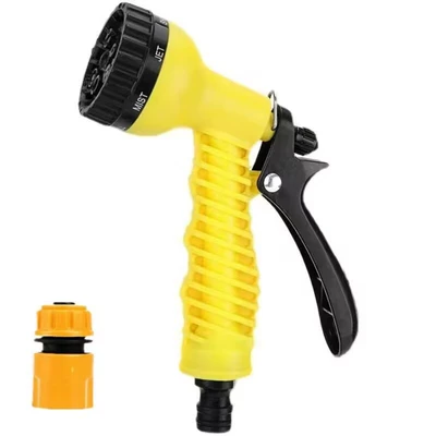 High Pressure Courtyard Water Gun High pressure car wash water gun - 7-speed-yellow-shower-gun-plastic-quick-connect
