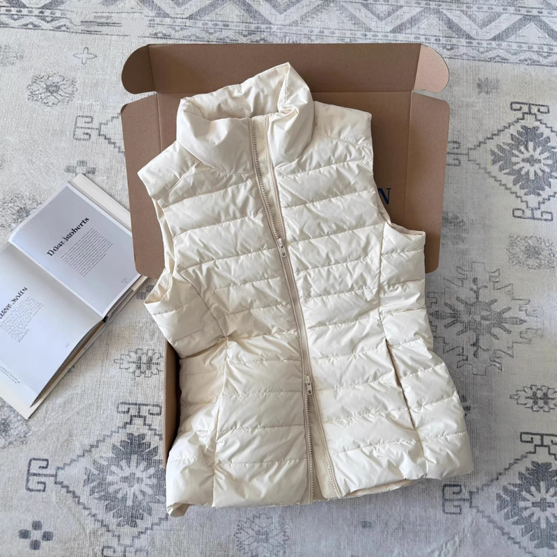 Cross-Border/Scan Code Available: Ralph Lauren Women's Classic Lightweight down Vest, Small Ma Logo, Casual Versatile Top