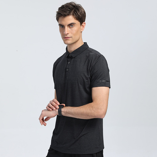 Sports reflective striped polo shirt for men and women, lapel golf outdoor fitness nylon short-sleeved quick-drying T-shirt