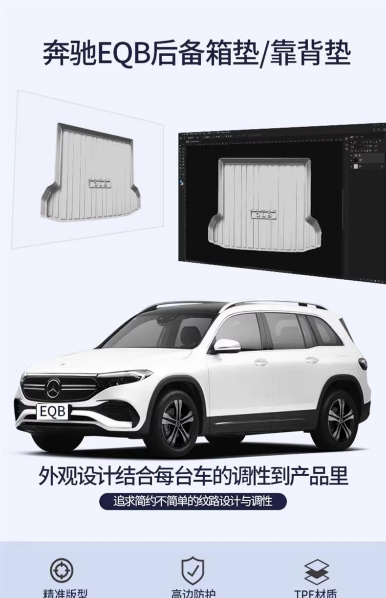 Suitable for Tpe25 24 Mercedes-Benz Eqb260 Five-Seven-Seater Special Tpe Trunk Mat Car Supplies Trunk Mat