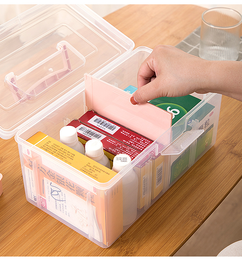 家庭医用药箱收纳家用大容量医疗急救医药箱收纳盒口罩