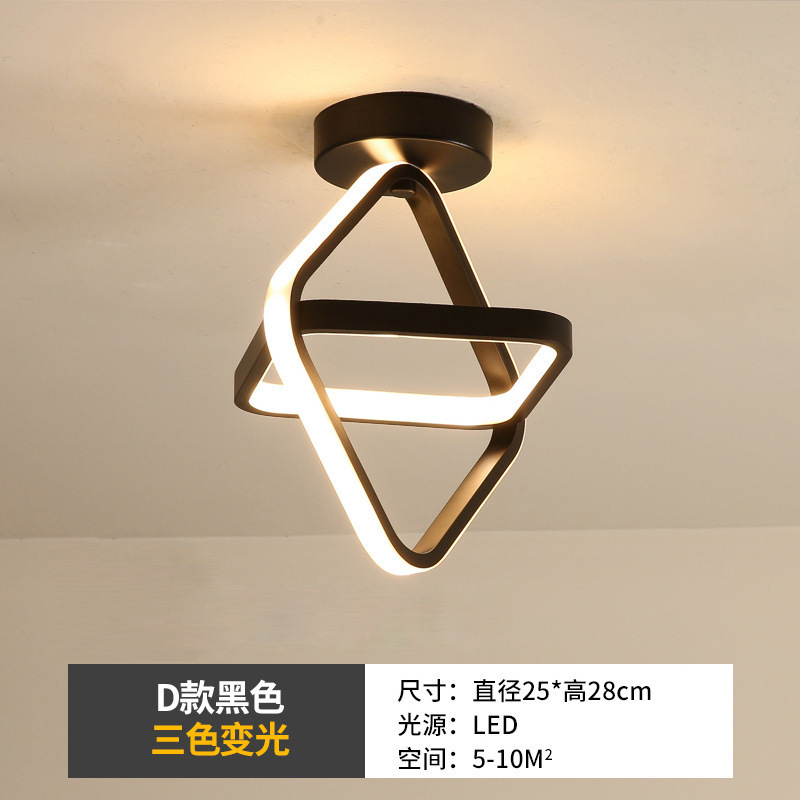 跨境北欧简约灯过道吸顶灯卧室替换楼梯阳台玄关灯具灯led圆圈主|undefined