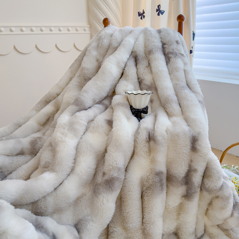Manta de lana de conejo de imitación de burbujas de colores engrosada Manta de sofá para siesta de oficina Manta de ocio Manta de lana cálida y agradable para la piel