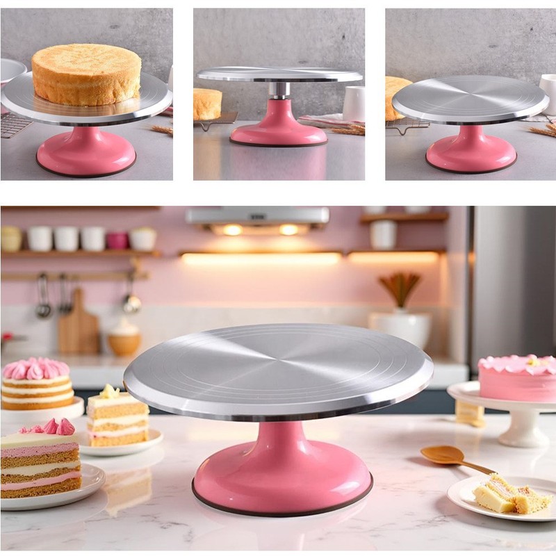 ケーキターンテーブルデコレーションテーブルアルミ合金デコレーションターンテーブル回転こてトレイ家庭用 12inch デコレーションターンテーブル|undefined