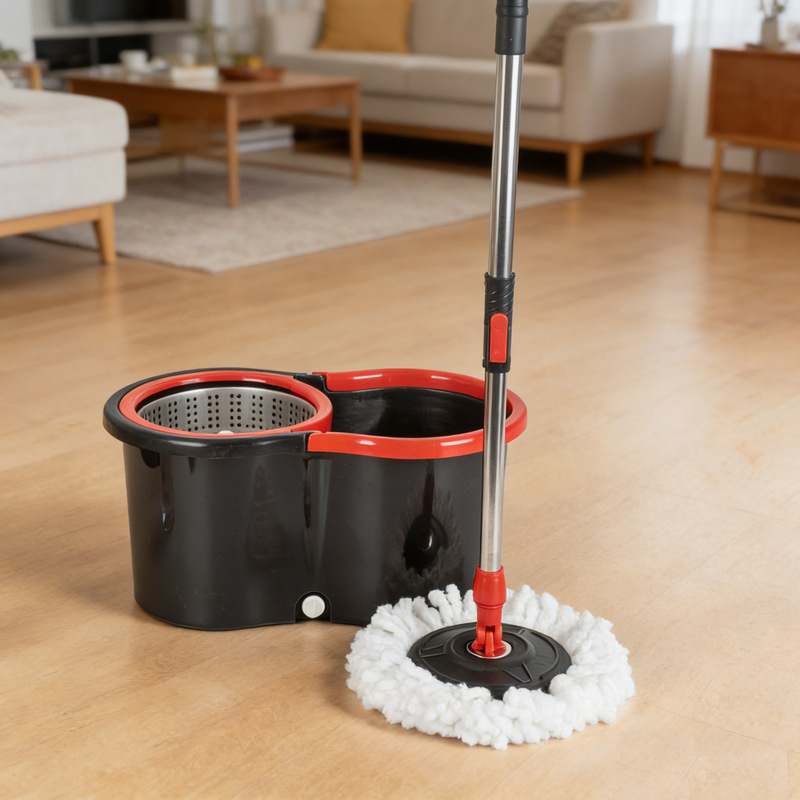 Large Figure-Eight Bucket Rotating Mop Set for Home Use, Hands-Free Washing, Thickened Spin-Dry Dehydration Mop Bucket, Rotating Mop Bucket