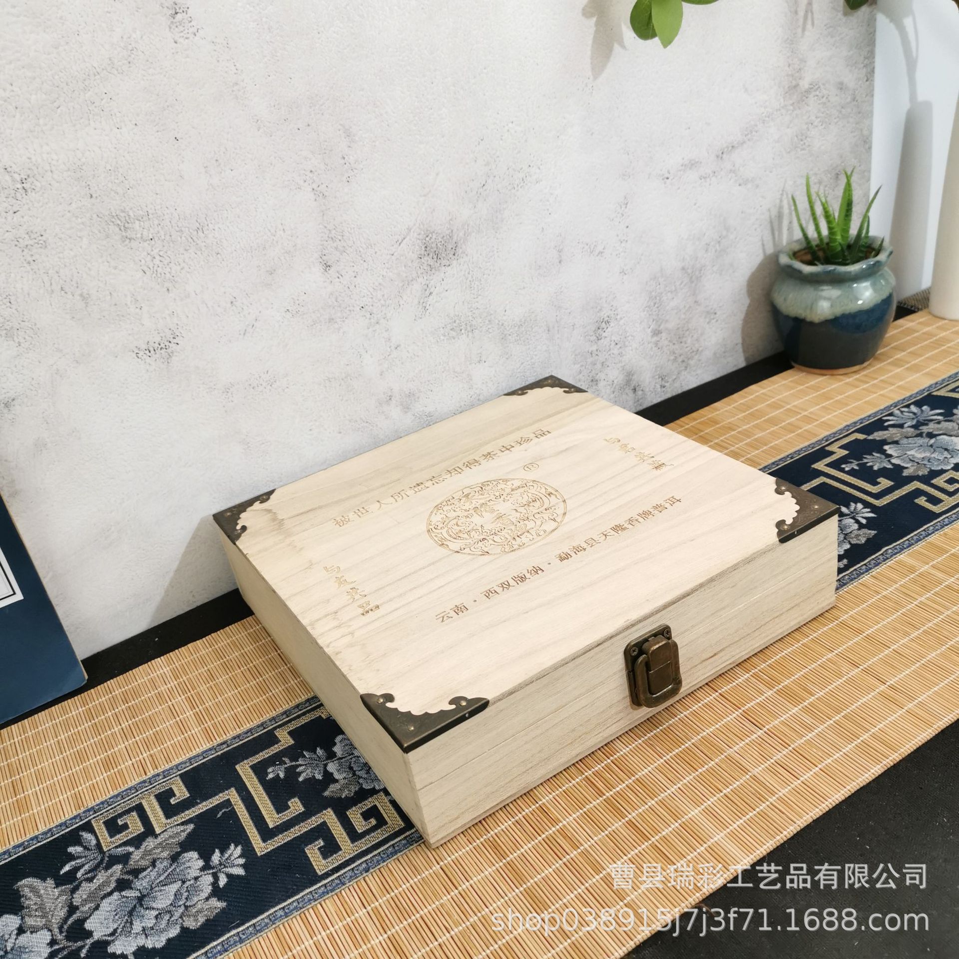 木质包装盒翻盖式茶饼盒中秋茶叶包装礼品盒普洱茶礼盒木盒