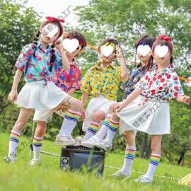 六一儿童演出服啦啦队运动会港风怀旧复古街舞舞蹈服幼儿园表演服