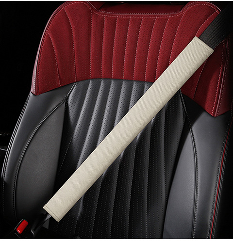 Car Anti-Wear Car Shoulder Straps Car Interior Accessories Seat Belt Shoulder Pads Four-Season Universal Nappa Leather Protective Cover