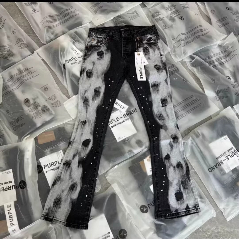 Spring and Summer New High Street Trendy Men's Stretch Slim Fit Skinny Jeans with Paint Splatter Design, Unique and Trendy Casual Jeans