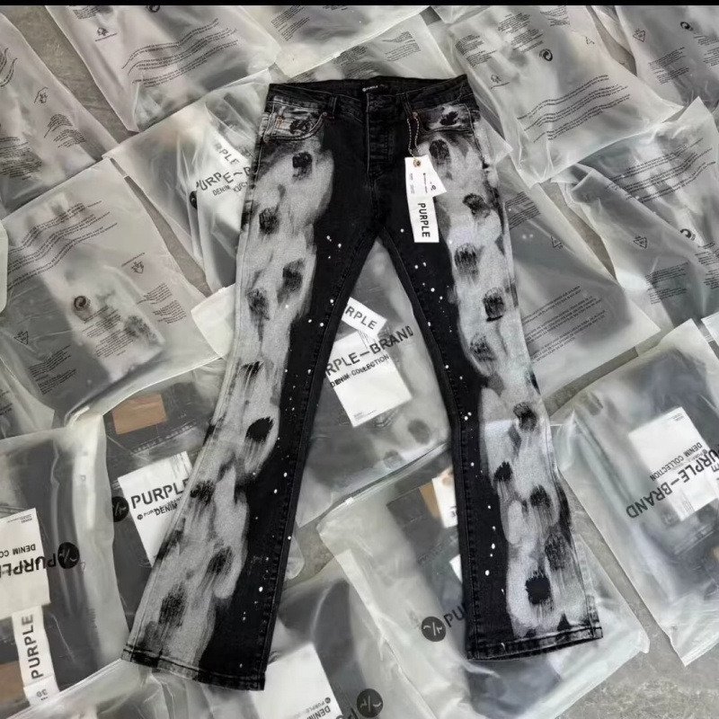 Spring and Summer New High Street Trendy Men's Stretch Slim Fit Skinny Jeans with Paint Splatter Design, Unique and Trendy Casual Jeans
