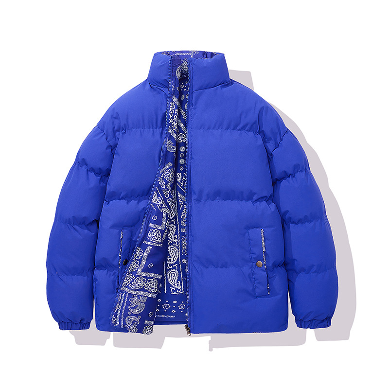 Doble cara de algodón chaqueta de hombre invierno de algodón engrosado marca de moda de gran tamaño de cuello de perla chaqueta de hombre al por mayor