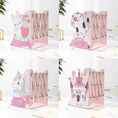 Mingqiang Book Clamp Stretchable Book Stand Book Stopper Foldable Extendable Book Stand Desktop Storage Three-Column Adjustable Large Book Stand 