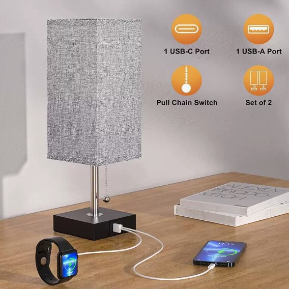 Cross-Border Desk Lamp Amazon Eye-Protection Led Touch Three-Level Dimming Usbc+A Charging Port Ac Socket American-Style Desk Lamp Cross-Border Desk Lamp Amazon Eye-Protection Led Touch Three-Level Dimming Usbc+A Charging Port Ac Socket American-Style Desk Lamp