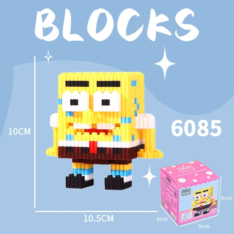 Cartoon Building Block Toy Set, Mini Constructor Doll, 9×9×9 cm, Assorted Character Designs