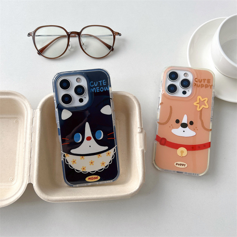 趣味可爱大脸狗狗猫咪适用iPhone17苹果16ProMax/15/14手机壳新款|undefined