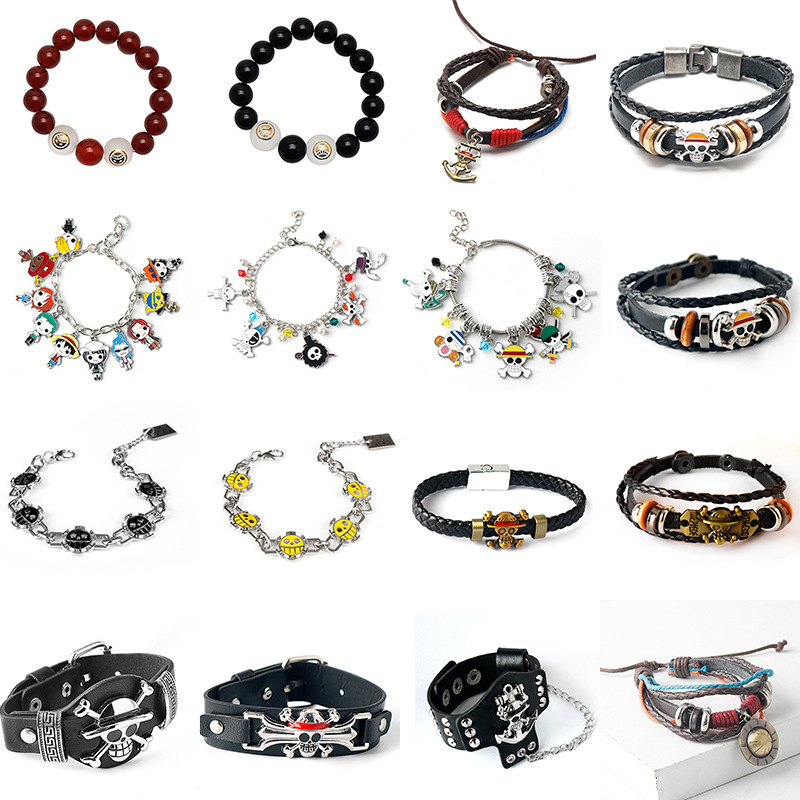 Japanese Anime ONE PIECE Straw Hat Skull Cute Cartoon Character Luffy One Piece Bracelet Bracelet
