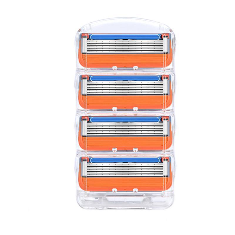 in stock wholesale foreign trade orange five-layer blade 5-layer razor manual razor head universal Geely cross-border hot