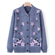 2025秋冬加绒加厚中老年毛衣女薄款秋装外套妈妈装秋季休闲针织衫