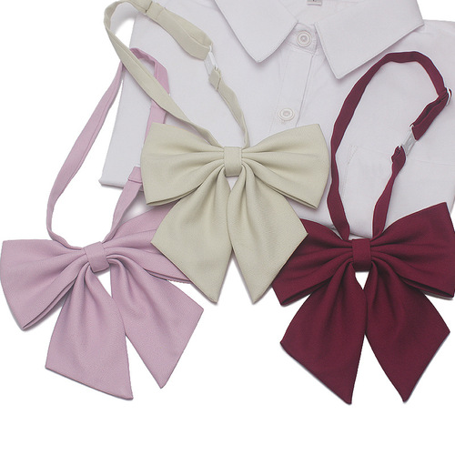 TR Solid Pointed Collar Flower Feather Bow Tie JK Japanese Schoolgirl Bow Accessory Pink Cyan Red Tie Rope