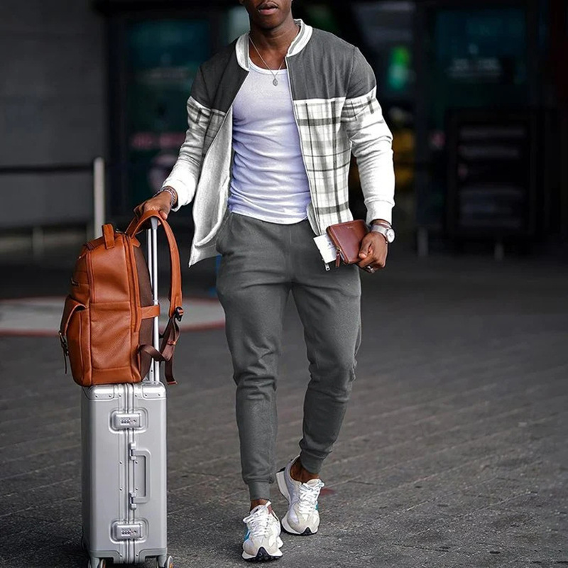 Traje básico simple de dos piezas a juego de colores Venta caliente de todo fósforo chaqueta de talla grande traje de pantalón WL9-ML1