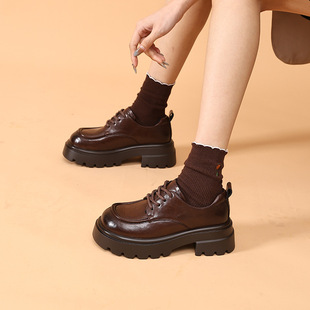 Spring and Summer 2025 New Thick-soled Loafers Women's Summer Skirt Small Leather Shoes Women's All-match Slip-on Single Shoes