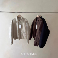 4T 韩国self service 同款2025秋冬复古百搭高级感夹克薄棉服女