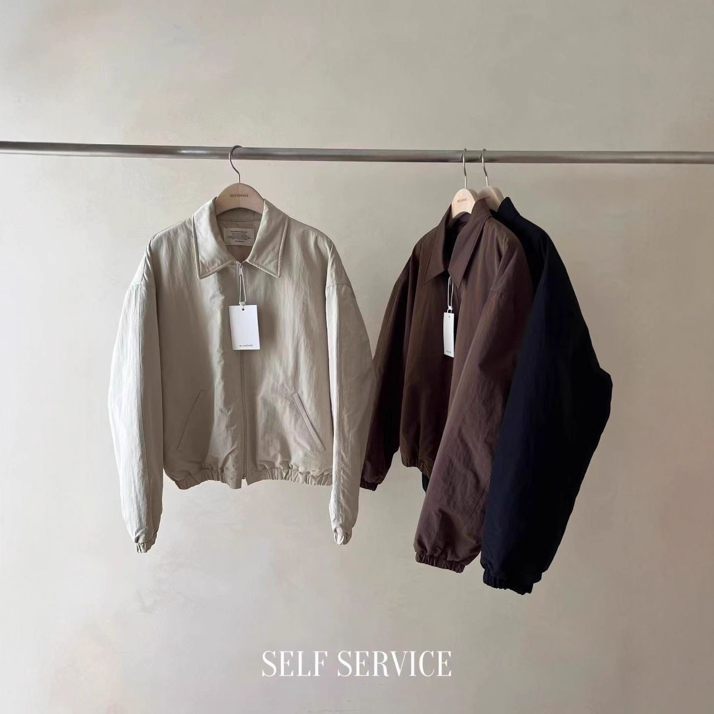 2T 韩国self service 同款2025秋冬复古百搭高级感夹克薄棉服女