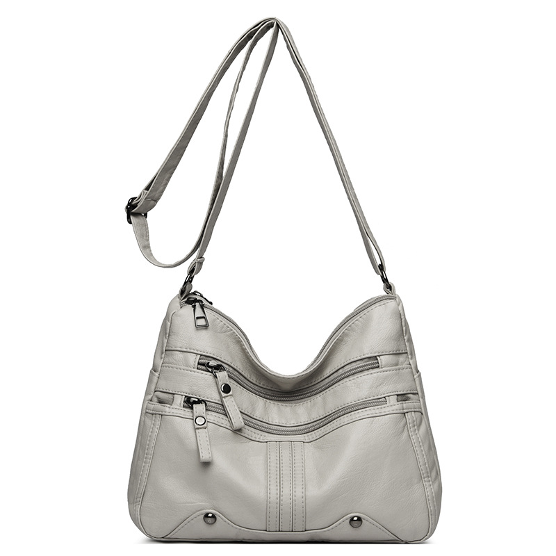 Bolsos transfronterizos para mujer 2025 nuevas señoras bandolera de mediana edad bolso de madre de un solo hombro de cuero suave bolso de mujer lavado de mediana edad y anciana