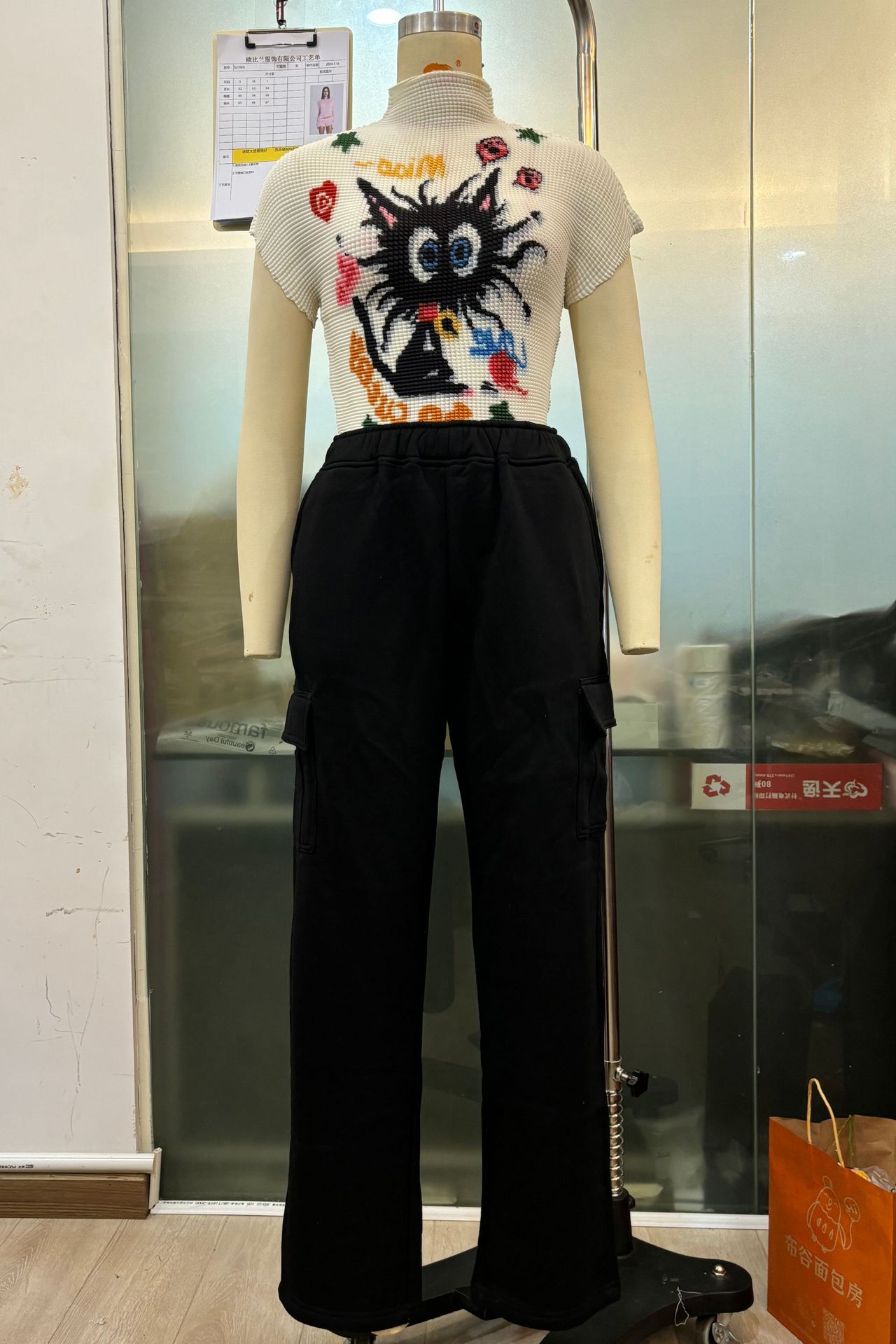 El comercio exterior de otoño e invierno de las mujeres pantalones de chándal de pierna ancha nueva cintura elástica suelta overoles casuales populares SU3570 image 12
