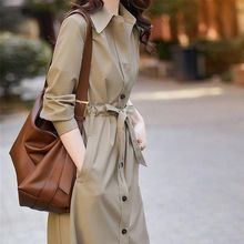 薄款风衣女2025春装新款韩版气质流行小个子大衣中长款衬衫外套潮