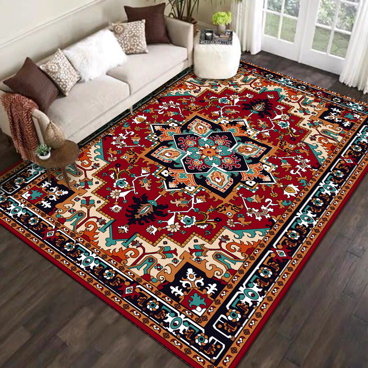 Cross-border Amazon living room carpet full-covered household stain-resistant Crystal velvet carpet bohemian office carpet