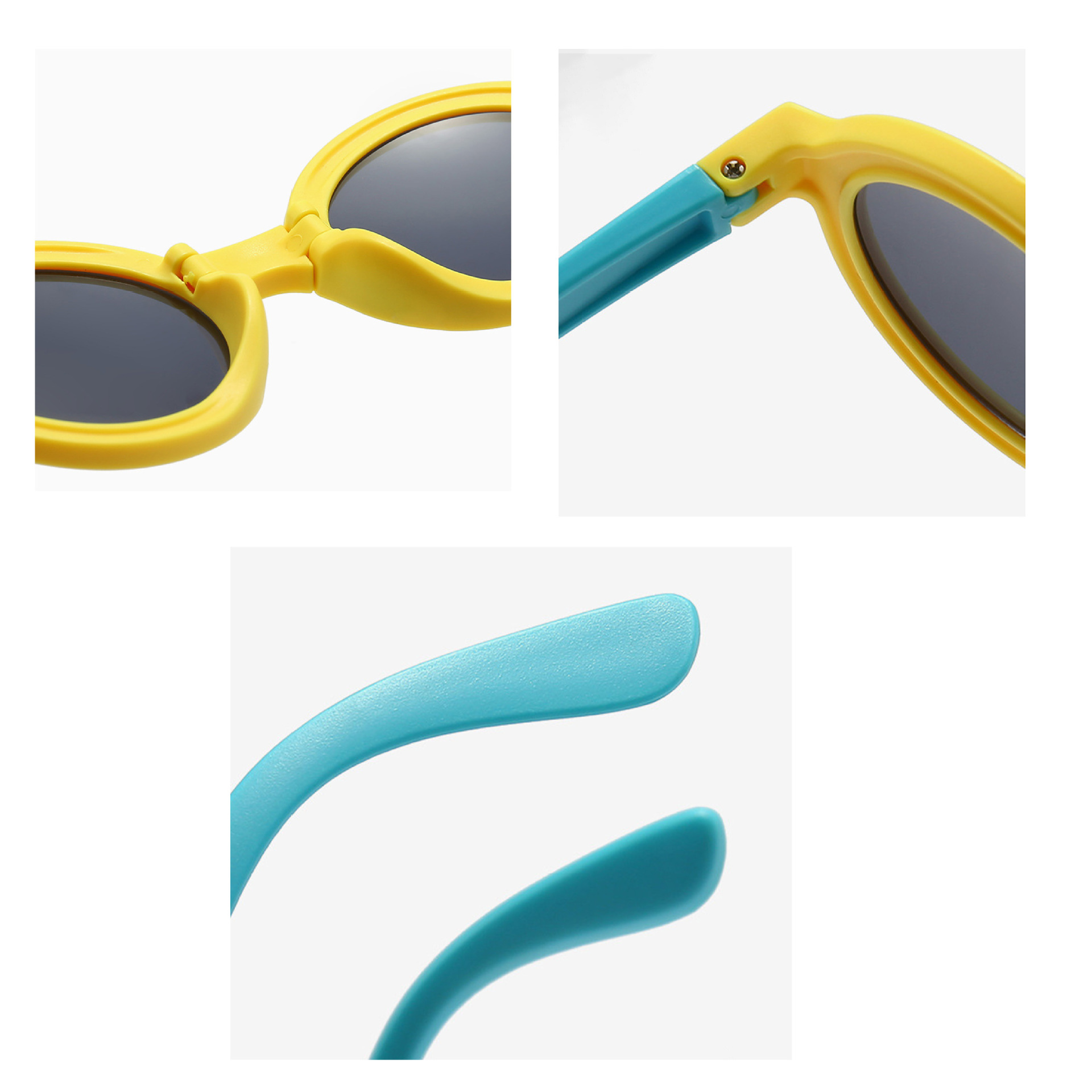 Gafas de Sol Plegables para Niños de Policarbonato con Protección UV400 para Protección Solar y Viajes