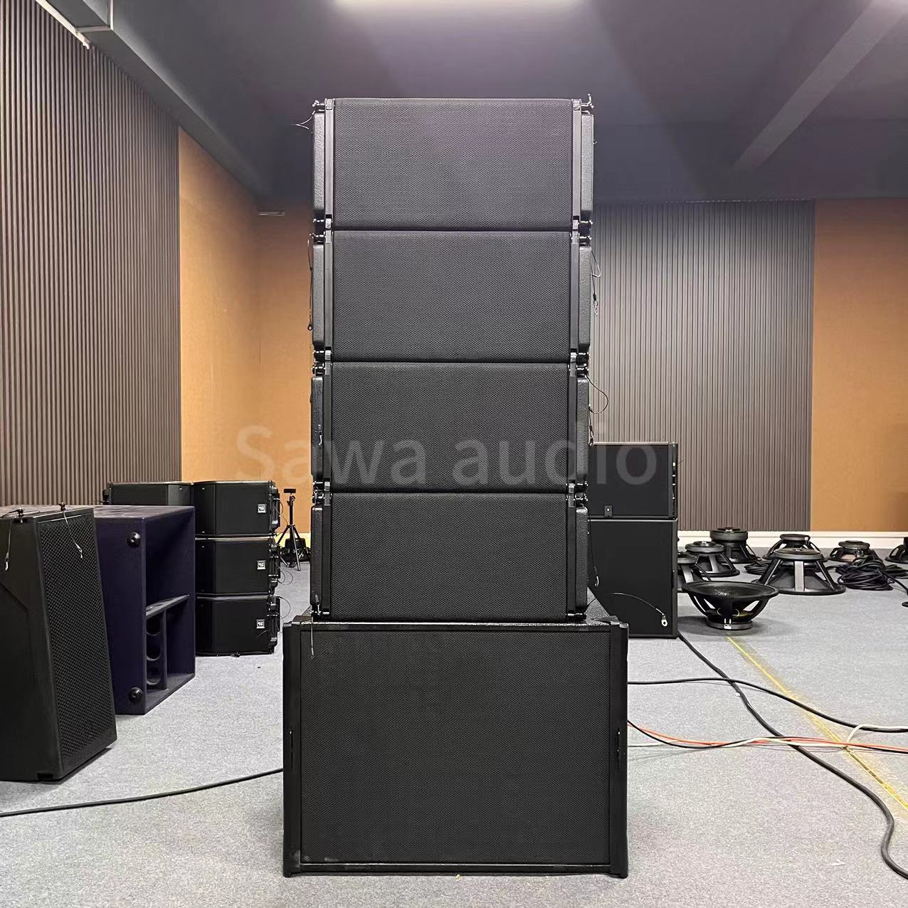 Audio de matriz de línea de frecuencia completa dual de 10 pulgadas Concierto profesional al aire libre Altavoz de escenario de barra de conferencia de audio de alta potencia