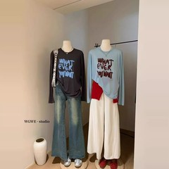 2025夏の新型怠け者の福音のアルファベットの落書きの薄い長袖のtシャツの女性の百合の日焼け止めのブラウスの上着ins