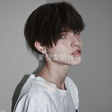 厂家批发假发男短发速卖通欧美黑色化纤发套synthetic wigs男假发