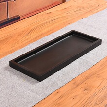 浅花盆假山托盘吸水石乌金石长方形石头室内盆景盆山水盆景盆天然