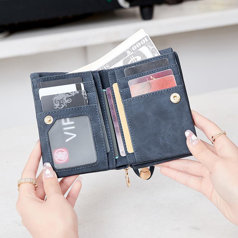Cross-border New Style Simple Women's Wallet Large Capacity Frosted Short Wallet Women's Multifunctional All-match Fashion Coin Purse