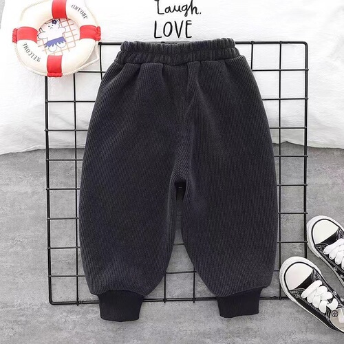 Children's winter lined pants for boys and girls, 1-3 years old, corduroy pants, one-piece lined baby pants for toddlers