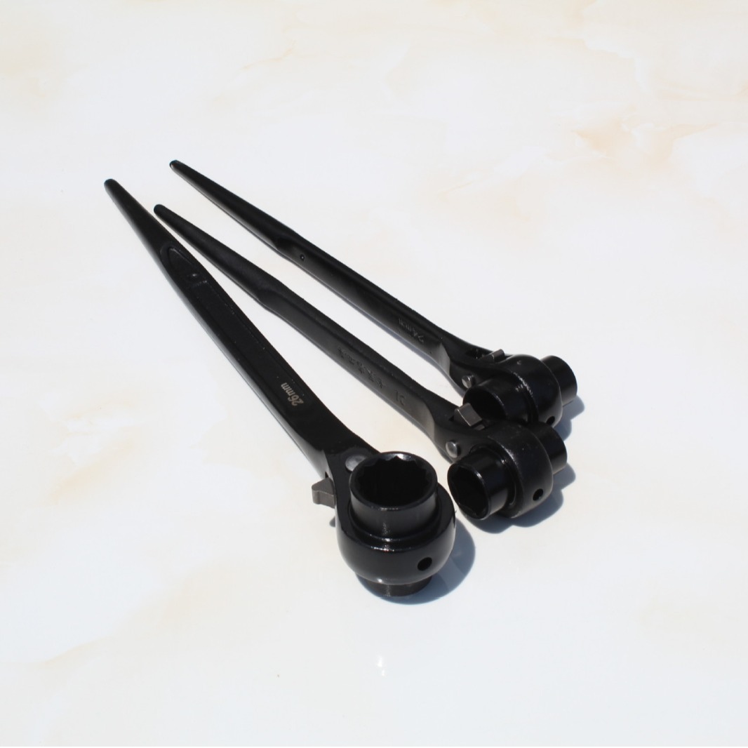 异形号尖尾棘轮扳手双头尖头快速两用架子工套筒手柄大扭力加力