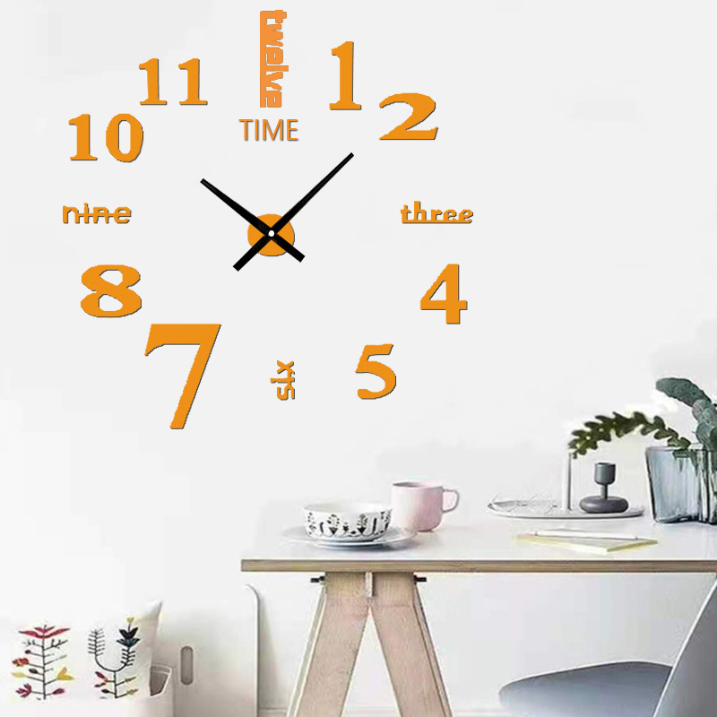 Fábrica al por mayor transfronteriza acrílico creativo simple reloj de pared dormitorio sala de estar de fondo pintura decorativa etiqueta de la pared reloj luminoso
