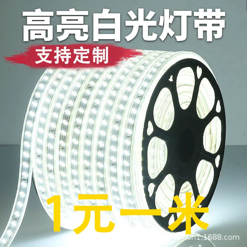 Бытовая наружная водонепроницаемая светодиодная лента с полосками ультра-яркая белая лампа с наружной наружной стеной строительной площадки туннельное освещение 220V